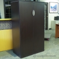 Espresso 65" 2 Door 5 Shelf Storage Cabinet, Locking